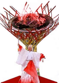 Midori Ito lights the Olympic Flame